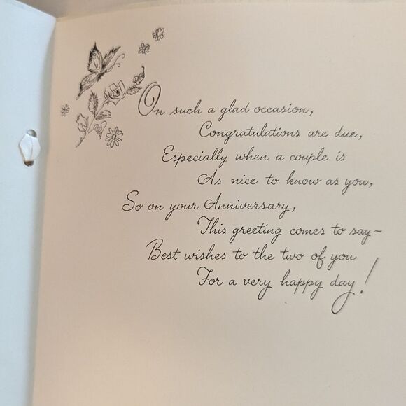 Vintage Love birds wedding anniversary card - Picture 3 of 4